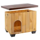 Ferplast Hundehütte mittelgroße Hunde BAITA 60 aus FSC-Holz, Hundehaus Outdoor Wetterfest, Isolierende Kunststofffüße, Tür mit Bissschutzkante aus Aluminium, 67 x 53 x h 56 cm. - 4
