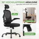 Synorla Schreibtischstuhl Bürostuhl Ergonomisch mit 150 KG Tragkraft, Ergonomischer Bürostuhl mit Stundenlangen Komfort, 360° Drehbareoffice Chair mit Verstellbarer Lendenwirbelstütze, Schwarz - 4