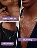 Dochais Collana Argento 925 Donna Ragazze 1mm/2mm Catenina Argento 925 Donna Sottile 41/46/51/56 cm Collane Minimaliste Regali Gioielli - 4