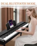 LALAHO 88 Key Semi-Weighted Keyboard Piano, Digital Piano Keyboard with Professional Triple Pedal, Bluetooth MIDI Function, Advanced Chip and Full Equipment for Beginner (Black) - 4