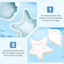 2 Pzs Bandejas para Dejar Joyas Cuenco de Cerámica Decorativo Plato de Joyería, Organizador de Llaves Anillos Collares Adornos Pequeños Trinket, Formas de Conchas y Estrellas de Mar (12.5-13.5CM) - 2