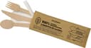 DON PALILLO - 50 Sets de Cubiertos de Madera Desechables envasados en Papel Kraft. Cada Set Contiene 1 Tenedor + 1 Cuchillo + 1 Cuchara + 1 servilleta de Papel + 1 palillo env. Ind. Total 50 Sets - 3