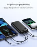 A ADDTOP Power Bank 20000mAh Batería Externa - 22,5W USB C Carga Rapida Cargador Portátil con 4 Salidas Bateria Portatil para Teléfono Tabletas - 5