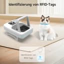 Comedero Automático para Gatos, Alimentador de Microchip para Mascotas con Colgante de Collar RFID, Detecta 134,2 kHz 15 Dígitos de Identificación de Chip para Mascotas, Evita El Robo de Alimentos - 4