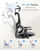 Sedia ergonomica da ufficio in rete HUANUO, sedia da scrivania con schienale alto e supporto lombare regolabile, braccioli, meccanismo a dondolo, sedia da gaming in rete ergonomica e reclinabile - 8