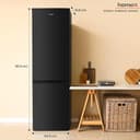 homeX Kühlschrank mit Gefrierfach No Frost, Kühl-Gefrier-Kombination freistehend, groß - 253 Liter, Super-Frost-Funktion, leise Kühlgefrierkombi, Energieklasse C, XXL Kühl Gefrierkombination, schwarz - 6