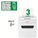 Leitz IQ 3M Premium Shredder P5 for Office and Home, Micro Cut, 3 Sheets, 10 L Waste Bin, Super Quiet/Compact, Protect Series, White, 80930000 - 3