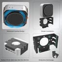 VVGAOGES Aluminum Alloy Stand for Mac Mini M4/M4 Pro - Under Desk Mount Bracket with Cooling Design & Desktop Optimization (Black) - 3