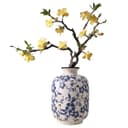 Jarrones Chinos Porcelana Blanco y Azul, Jarrones Decorativos Pequeños de Cerámica, Jarrón Flores Vintage Hecho a Mano con Grieta Esmalte para Decoración del Hogar, Oficina 12.5 x 18.5 cm (S) - 1