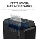 Fellowes LX220 - Destructora de Papel, minicorte, destruye hasta 20 Hojas, trituradora de Papel para Oficina 100% Anti-Atascos, Nivel de Seguridad DIN-P4, Papelera 30L, Color Negro - 2