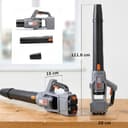 Outsunny Soffiatore a Batteria 36V, Soffiatore Foglie con 2 Batteria 4Ah, Motore Brushless 1000W, 3 Livelli Velocità 270 km/h, Turbo Boost, Caricabatterie, Leggero, per Giardino Foglie Neve Polvere - 7