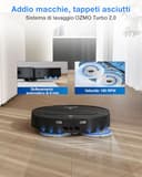 ECOVACS Robot aspirapolvere lavapavimenti DEEBOT T50 OMNI Gen3, 25.000 Pa, spazzola laterale e mocio a estensione, ZeroTangle 3.0, AIVI 3D 3.0, stazione OMNI All-in-One, lavaggio a 75 °C, 81 mm, Nero - 6
