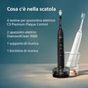 Philips Sonicare DiamondClean 9000 spazzolino elettrico, confezione doppia, spazzolino sonico con app, sensore di pressione, 4 modalità di pulizia, bicchiere di ricarica, nero e oro rosa, HX9914/61 - 9