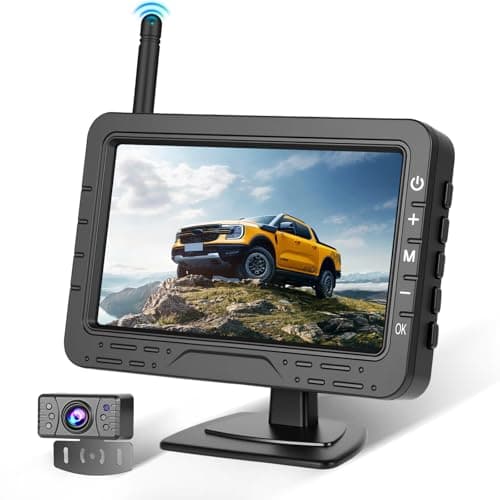 Hikity Sistema di Telecamera di Retromarcia Wireless 4,3 Pollici Universale per Auto Mini, Furgone, SUV, Pickup, Rimorchi, Set con Telecamera Impermeabile IP68