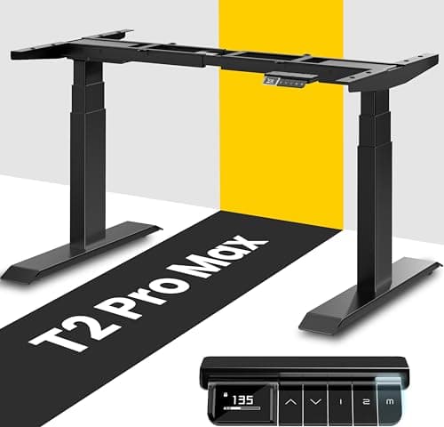 MAIDeSITe T2 Pro Max Scrivania Elettrico Regolabile in Altezza, Regolabile a 135 cm, Capacità di Carico 160kg, con Sistema di Controllo Piano-Master e Funzione di Protezione Anti-collisione