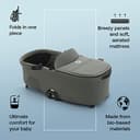 Bugaboo Dragonfly Bassinet, Carrycot with Aerated Mattress and Apron, One Hand Easy Fold with Pram in Any Position, Compatible Dragonfly City Stroller, Forest Green - 4