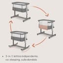 lionelo Aurora 3in1 Culla Co-sleeping e Lettino da viaggio per neonato bambini fino 9kg Regolabile in altezza e Inclinazione Parete aperta rete traspirata Materasso innovativo Zanzariera - 2