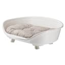 Ferplast Dog & Cat Bed With Cotton Cushion, Raised Plastic Bed Medium, Washable Basket, Breathable & Antislip, THRONE 82 x 59.5 x h 29.5 cm, White - 4