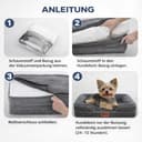 CORTES PETS Cuccia ortopedica per cani di taglia piccola – Divano per cani – Rivestimento sfoderabile e lavabile, bordi rialzati – Sofà – Memory Foam, impermeabile – Cuscino per cani 60 x 48 cm - 9