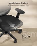 ProtoArc EC200 Bürostuhl Ergonomisch, Schreibtischstuhl mit Höhen- und Tiefenverstellbarer Lendenwirbelstütze, Sitztiefe, Höhenverstellbar, 3D-Kopfstütze, Computerstuhl für Home Office Chair, Schwarz - 7