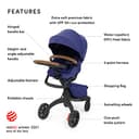 Stokke Xplory X, Royal Blue - Luxury Pushchair - Adjustable for Both Baby & Parents’ Comfort - Padding, Harness & Reflective Zip for Added Safety - Folds in One Step - 2