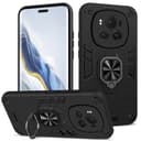 Btstring Cover per Honor Magic6 Pro, Grado Militare Custodia Con Cavalletto in Metallo Rotante a 360°, Hard PC Back Cover e TPU Bumper Antiurto Case- Nero - 1