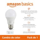 Amazon Basics Smart Bombilla led multicolor, casquillo E27, 8W (equivalente a 60W), funciona solo con Alexa, 1 paquete - 2