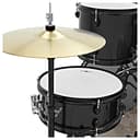 Gear4music BDK-1 Kit de Batería Compacta Completa para Principiantes - Batería Acústica de 5 Piezas, Platillos, Pedal de Bombo, Sillín y Baquetas - Negro - 5