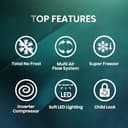 Hisense RS741N4WBE Freestanding American Side by side Door American Fridge Freezer 578 litre, Black, with Non-Plumbed Water Dispenser, Black, 90.8 × 179.3 × 74.3 cm (W×H×D) - 2