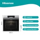 Hisense BI62216AX - Forno da Incasso Multifunzione 77 L, Termoventilato, 11 Funzioni di Cottura, Pizza 300°C, Preriscaldamento Rapido, Pulizia Steam Clean, Guide Telescopiche, Display LED Touch – Inox - 2