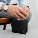 Berliner Bags Portafoglio Uomo in Vera Pelle con Protezione RFID, 4 Carte, 2 Scomparti Banconote, Portamonete, Tasca Documenti, Gettone Carrello, Scatola Regalo – Nero - 2