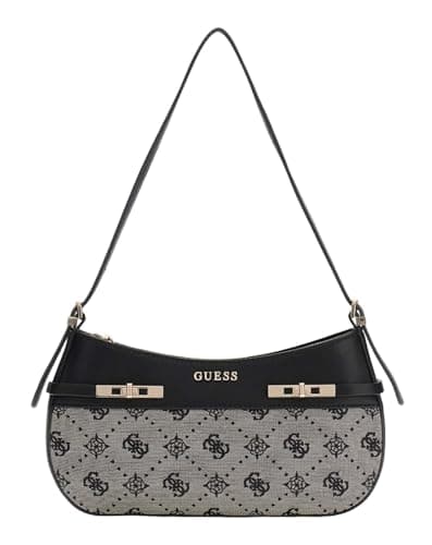 GUESS bolso de hombro Melinda Logo Shoulder Bag Black Logo negro