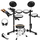 CAHAYA Batería Electrónica con Pads de Malla: Dual Trigger y 350 Sonidos – E-Drum Kit con Caja de 8", Kit Completo con Banqueta, Auriculares y Baquetas – Ideal para Niños y Principiantes - 1