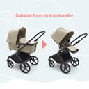 Bugaboo Fox Cub All-Terrain Stroller, Lightweight and Strong Pram and Baby Pushchair, Durable Design and Extra-Large Sun Canopy, One-Piece Self-Standing Fold, Desert Beige - 4