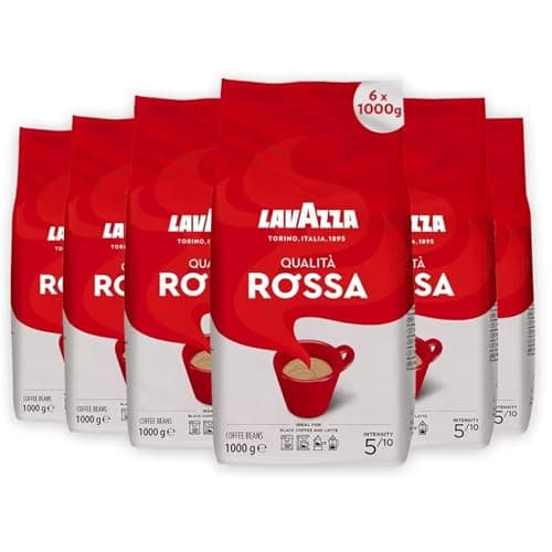 Lavazza Qualità Rossa Whole Coffee Beans 6 x 1kg – Italian Blend Coffee Beans Bulk Pack