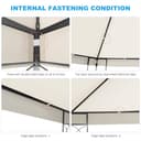 Qdreclod Toldo Recambio 3x3 m Pergola, Techo Repuesto para Cenador Impermeable 300D Protección UV, Funda Transpirable para Pérgola de Jardín, Reemplazo Resistente al Viento para Gazebo Exterior, Beige - 4