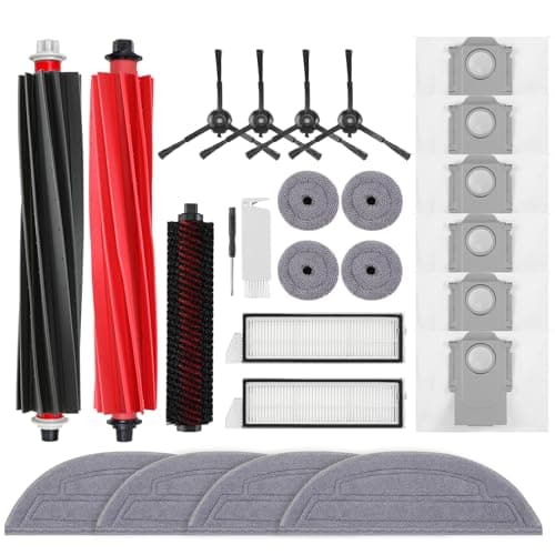VIEWALL Accesorios para Aspiradora Roborock S8 MaxV Ultra,2 Cepillos Principales,2 Filtros HEPA,4 Mopas,4 Mopas Laterales,6 Bolsas de Polvo, 4 Cepillos Laterales,1 Cepillo Autolimpiante