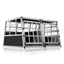 CADOCA® Hundetransportbox Aluminium Hundebox Kofferraum robust verschließbar trapezförmig XL 89x70x51cm Reisebox Autobox Tiertransportbox - 1