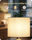 GOEBLESON Nachttischlampe aus Holz, Moderne Tischlampe Wohnzimmer, Beige Nachttischlampe mit Kabel, Fensterbank Lampe, E27 2700K LED-Birne, für Schlafzimmer, Nachttisch, Geschenk, Hotel ZME07TLD05N1 - 3