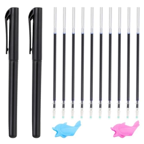 AOZUO Bolígrafos mágicos y recambios para cuaderno de práctica mágica, libros de trabajo de escritura a mano ranurados para niños, libro de práctica de escritura que desaparece, bolígrafo de tinta