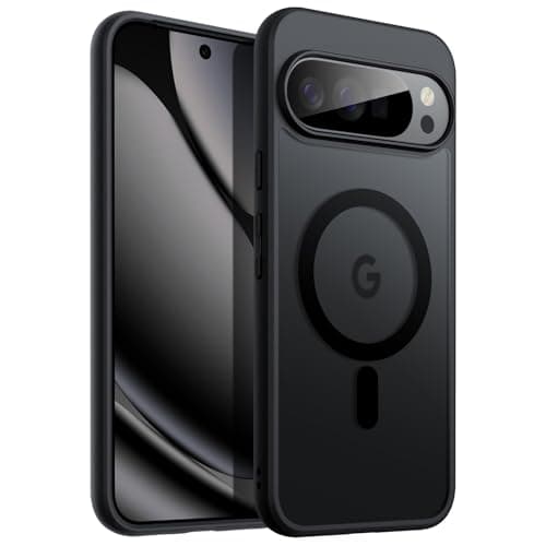 JETech Cover Magnetica per Google Pixel 10/10 Pro 2025, Compatibile con MagSafe ed Caricatore Pixelsnap, Traslucida Opaco Retro Antiurto Cellulare Custodia (Nero Ossidiana)