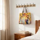 TIAASTAP Böhmische Hippie Shopper Tasche - Blumen & Bücher Stickmuster-Vintage Stepp-Tote Bag, Multifunktionale Weekender für Alltag & Festival - 3