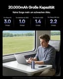 Baseus EnerGeek Powerbank Batteria esterna da 145 W da 20000 mAh con cavo USB-C retrattile da 60 cm per laptop, iPhone 16/15, MacBook e ricarica multipla - 5