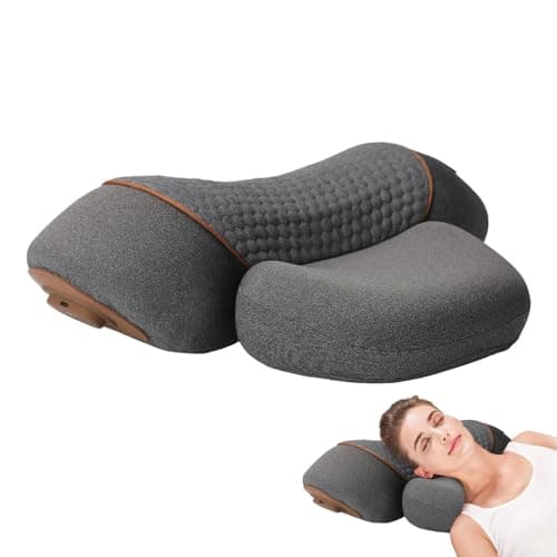 Fisiorest 3 in 1 Neck Massager, Heated Massage Neck Pillow, Cervical Massage Traction Bed Back Pillow, Sleeping Cervical Massage Pillow, Relax Cervical Vertebra (Black)