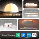 Yeelight Smart Deckenleuchte mit RGBCW Backlight, 60cm 50W Dimmbar LED Deckenlampe Blitz-Montage, 4500LM, 16M DIY Farben, 2700K-6500K, Kompatibel mit Alexa & Google, App Fernbedienung Große LED Lampe - 3