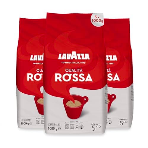 Lavazza Coffee Qualita Rossa, Pack of 3, 3 x 1000 g