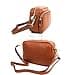 Lusso in pelle Double Zip Genuine Italian Leather Handbag - Handmade Leather Crossbody Bag - Elegant Women's Handbag (Tan) - 3