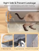 Meowant Lettiera Gatto in Acciaio Inox, Lettiere XXL, Nascosta Design Chiuso, Toilette Grande per Gatti di Grossa Taglia, Antiaderente, a Prova di Perdite, Staccabile e Facile da Pulire, Grigio - 5