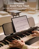 Donner OURA S100 88 Key Weighted Keyboard Piano with 3 Demo Songs, 15 Tones, Bluetooth Audio/MIDI, Home Digital Piano for Beginner, Advanced, Black - 5