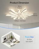 YUNLONG Smart Lampadario con Ventilatore da Soffitto, WiFi Plafoniera con Ventilatore Compatibile con Alexa Google Home, Lampada con Ventola Techo per Camera da letto, Cucina, Bianco - 7